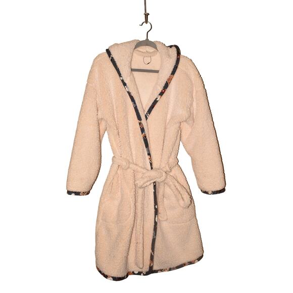 VERA BRADLEY $90 Limited Edition‎ Holiday Dogs Plush Fleece Hooded Robe S/M - Picture 1 of 4